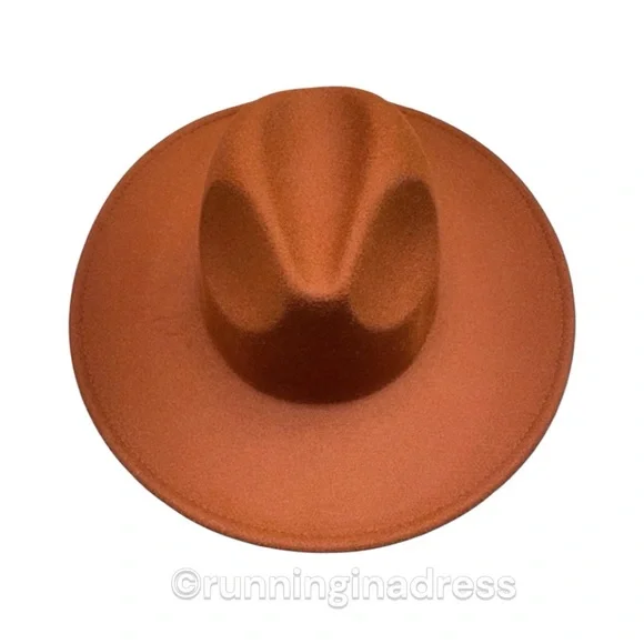 NWOT Free People Clean Slate Felt Adjustable Hat In Color Chestnut Size One Size